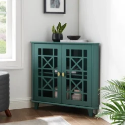 2 Door Corner Accent Cabinet With Fretwork Doors - Saracina Home 22 2 Door Corner Accent Cabinet With Fretwork Doors - Saracina Home -Saracina Home Shop GUEST cfceebbb fbd4 44ae b375 5b6a98a22a32