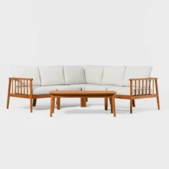 Saracina Home 6pc Modern Boho Outdoor Eucalyptus Spindle Sectional -Saracina Home Shop GUEST d044e6ff bf58 4bfe baa2 ed0efadee2bd