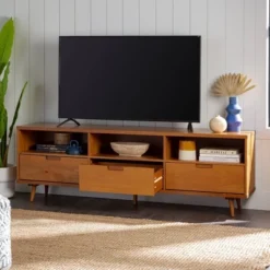 Cara 3 Drawer Mid-Century Modern 3 Drawer TV Stand For TVs Up To 80" - Saracina Home 24 Cara 3 Drawer Mid-Century Modern 3 Drawer TV Stand For TVs Up To 80" - Saracina Home -Saracina Home Shop GUEST d0c50bac b70e 4f4a 80ee 5b7b6555975b