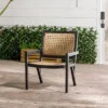 Saracina Home Modern Boho Acacia Outdoor Arm Chair
