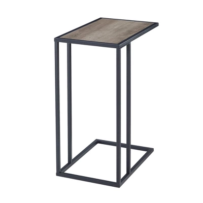 23" Modern Rectangle Two-Tone C Side Table With Metal Base - Saracina Home 8 23" Modern Rectangle Two-Tone C Side Table With Metal Base - Saracina Home - Image 8