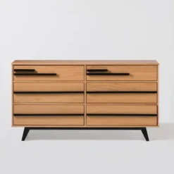 Modern 6 Drawer Double Dresser With Long Handles - Saracina Home -Saracina Home Shop GUEST d4240551 ee83 45e1 8740 746170bdb79c