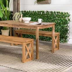 3pc Acacia Wood X Design Outdoor Patio Dining Set - Brown - Saracina Home 13 3pc Acacia Wood X Design Outdoor Patio Dining Set - Brown - Saracina Home -Saracina Home Shop GUEST d443785c 83db 4334 bf12 a97492ae3d88