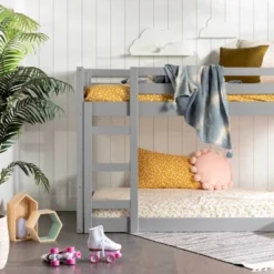 Twin Over Twin Wood Detachable Slat Bunk Bed - Saracina Home 29 Twin Over Twin Wood Detachable Slat Bunk Bed - Saracina Home -Saracina Home Shop GUEST d57ff509 622c 4de9 83a6 1635b17977f8