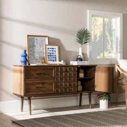 58" Modern Boho Solid Pine Wood Closed Storage Sideboard Brown - Saracina Home 26 58" Modern Boho Solid Pine Wood Closed Storage Sideboard Brown - Saracina Home -Saracina Home Shop GUEST d5c808a3 4500 410f a047 32c2501f934a