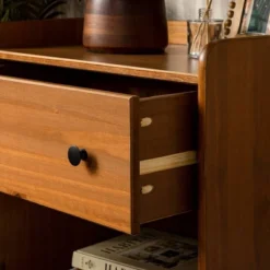 Set Of 2 Katie Transitional Tray Top 1 Drawer Solid Wood Nightstands Caramel - Saracina Home -Saracina Home Shop GUEST d6c58c76 0690 448a 9554 69c6d963e275