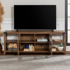 Sophie Rustic Farmhouse X Frame Glass Doors TV Stand For TVs Up To 80" Rustic Oak - Saracina Home 26 Sophie Rustic Farmhouse X Frame Glass Doors TV Stand For TVs Up To 80" Rustic Oak - Saracina Home -Saracina Home Shop GUEST d6d2292c 18ca 4be9 ad8e 5e85a70830ba