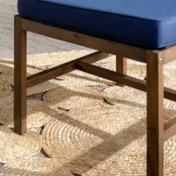 Modular Acacia Wood Armless Patio Chair With Cushion - Dark Brown/Navy - Saracina Home 14 Modular Acacia Wood Armless Patio Chair With Cushion - Dark Brown/Navy - Saracina Home -Saracina Home Shop GUEST d90662da d272 4b1f 84e6 f3d25461ded6