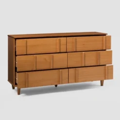 Modern Vertical Accent Solid Wood 6 Drawer Double Dresser - Saracina Home -Saracina Home Shop GUEST dad44077 d13a 4df5 9c02 138c7fbc4767