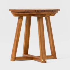 Saracina Home Modern Slatted Round Acacia Accent Table -Saracina Home Shop GUEST de3d732c 9089 4af5 ba4e 771d7a17a81e