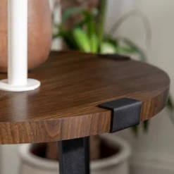 Set Of 2 Wrightson Urban Industrial Wrap Leg Round Side Tables Dark Walnut - Saracina Home 9 Set Of 2 Wrightson Urban Industrial Wrap Leg Round Side Tables Dark Walnut - Saracina Home -Saracina Home Shop GUEST e0576996 1f96 4164 8fa8 bbf883526c7b