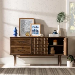 58" Modern Boho Solid Pine Wood Closed Storage Sideboard Brown - Saracina Home 37 58" Modern Boho Solid Pine Wood Closed Storage Sideboard Brown - Saracina Home -Saracina Home Shop GUEST e0faa818 6c0e 481d a005 d8363b8fdf65