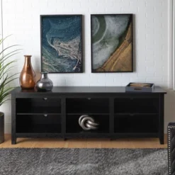 Transitional 6 Cubby Wood Open Storage Wood TV Stand For TVs Up To 80"- Saracina Home 18 Transitional 6 Cubby Wood Open Storage Wood TV Stand For TVs Up To 80"- Saracina Home -Saracina Home Shop GUEST e1ec3d43 1637 41d5 b7e8 b83712cd51fe