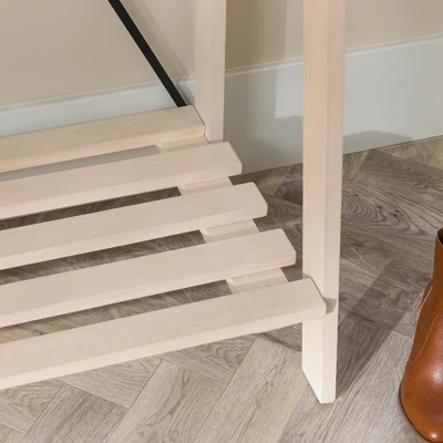 68" Solid Wood X Back Angled Hall Tree White Wash - Saracina Home 9 68" Solid Wood X Back Angled Hall Tree White Wash - Saracina Home - Image 9