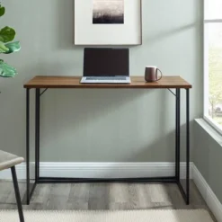 Maxwell Modern Glam Simple Y Leg Writing Desk Dark Walnut - Saracina Home 7 Maxwell Modern Glam Simple Y Leg Writing Desk Dark Walnut - Saracina Home -Saracina Home Shop GUEST e4078a2a 580f 4edc b2cf 2b1fd9a3b3ad
