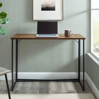 Maxwell Modern Glam Simple Y Leg Writing Desk Dark Walnut - Saracina Home 3 Maxwell Modern Glam Simple Y Leg Writing Desk Dark Walnut - Saracina Home - Image 3