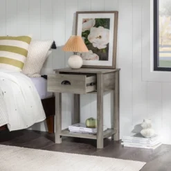 June Rustic Transitional Square Nightstand With Lower Shelf - Saracina Home 20 June Rustic Transitional Square Nightstand With Lower Shelf - Saracina Home -Saracina Home Shop GUEST e4b89c7a 3f47 41ca 9e7c 3af237354be6