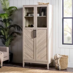 68" Boho Modern Tall Storage Wood Cabinet - Saracina Home -Saracina Home Shop GUEST e4df942e b8a2 4dc0 af20 e72b381ae0f6