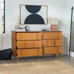 Modern Vertical Accent Solid Wood 6 Drawer Double Dresser - Saracina Home -Saracina Home Shop GUEST e753dc22 de34 49bc ae94 f6904a57d6b7