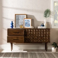 58" Modern Boho Solid Pine Wood Closed Storage Sideboard Brown - Saracina Home 32 58" Modern Boho Solid Pine Wood Closed Storage Sideboard Brown - Saracina Home -Saracina Home Shop GUEST e7a42ca6 b5ea 4c1b a22e aab985ea5241