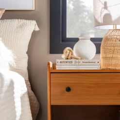 Katie Transitional Tray Top 1 Drawer Solid Wood Nightstand Caramel - Saracina Home -Saracina Home Shop GUEST e7a948f0 992a 4a9a a804 235969f94fc3