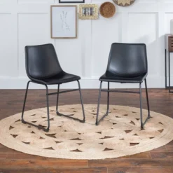 Set Of 2 Laslo Modern Upholstered Faux Leather Dining Chairs - Saracina Home -Saracina Home Shop GUEST e921ecff 5d1c 46bf 8a40 c3330f7f710d