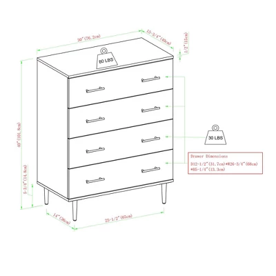 Higgins Modern Vertical 4 Drawer Dresser - Saracina Home 7 Higgins Modern Vertical 4 Drawer Dresser - Saracina Home - Image 7
