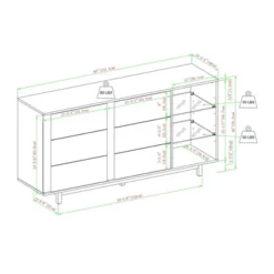 Shing Modern Striped Door 60" Sideboard With Glass Shelves Dark Walnut - Saracina Home -Saracina Home Shop GUEST e9b1d9ab 09fe 45fd 9f24 82ba993076eb