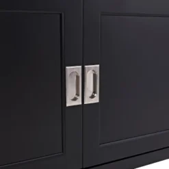 Sliding Door Transitional Wood Storage TV Stand For TVs Up To 80" Black - Saracina Home 9 Sliding Door Transitional Wood Storage TV Stand For TVs Up To 80" Black - Saracina Home -Saracina Home Shop GUEST f1d66005 457d 485f a2c1 9b8e6244b87c