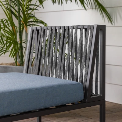 Outdoor Modern Modular Patio Side Chair Blue - Saracina Home 9 Outdoor Modern Modular Patio Side Chair Blue - Saracina Home - Image 9