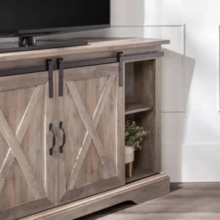 Robinson Rustic Transitional Sliding Barn Door Corner TV Stand For TVs Up To 58" - Saracina Home 24 Robinson Rustic Transitional Sliding Barn Door Corner TV Stand For TVs Up To 58" - Saracina Home -Saracina Home Shop GUEST f4b1d6be 6e3e 45e6 b9bb d755792afafb