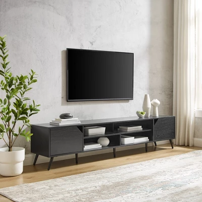 Mid-Century Modern Wide Storage TV Stand For TVs Up To 90" - Saracina Home 1 Mid-Century Modern Wide Storage TV Stand For TVs Up To 90" - Saracina Home