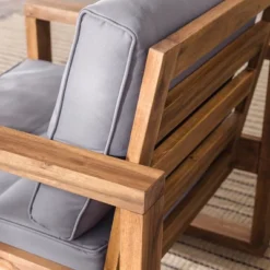 Galia 2pc Square Leg Acacia Wood Chair And Ottoman With Cushions - Brown - Saracina Home 27 Galia 2pc Square Leg Acacia Wood Chair And Ottoman With Cushions - Brown - Saracina Home -Saracina Home Shop GUEST f6f6e547 6294 449d 85a4 fb0c84615d8a