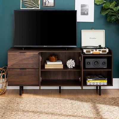Rockwell Modern Storage TV Stand For TVs Up To 43" Brown - Saracina Home 9 Rockwell Modern Storage TV Stand For TVs Up To 43" Brown - Saracina Home - Image 9