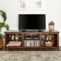 Transitional 6 Cubby Wood Open Storage Wood TV Stand For TVs Up To 80"- Saracina Home 26 Transitional 6 Cubby Wood Open Storage Wood TV Stand For TVs Up To 80"- Saracina Home -Saracina Home Shop GUEST f89b070d c04c 4de6 a143 2ba0bc1fd9f0