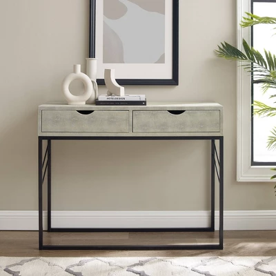 Faux Shagreen Modern 2 Drawer Entry Table - Saracina Home 1 Faux Shagreen Modern 2 Drawer Entry Table - Saracina Home