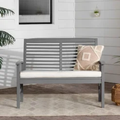Ravenscroft Modern Boho Acacia Wood Slatted Outdoor Loveseat With Cushion - Saracina Home 24 Ravenscroft Modern Boho Acacia Wood Slatted Outdoor Loveseat With Cushion - Saracina Home -Saracina Home Shop GUEST f8d474ed ee58 4568 8446 360382d2da01