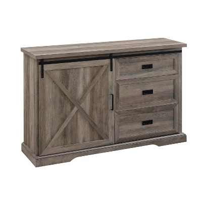 Orson Transitional Sliding X Barn Door Sideboard With 3 Drawers - Saracina Home 1 Orson Transitional Sliding X Barn Door Sideboard With 3 Drawers - Saracina Home