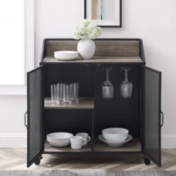 Urban Industrial Metal Mesh Bar Cart With Wheels - Saracina Home 14 Urban Industrial Metal Mesh Bar Cart With Wheels - Saracina Home -Saracina Home Shop GUEST ff406dda d620 4228 9ca2 9466e7b28653